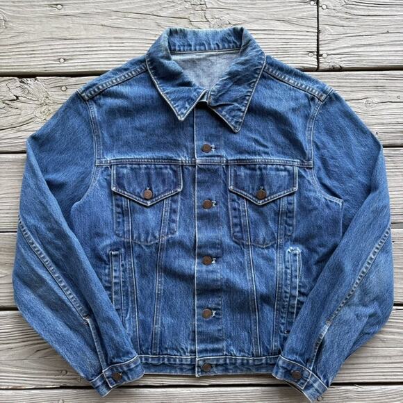 Vintage 1970s Denim Trucker Jacket Size S Medium Wash Western - Picture 4 of 5